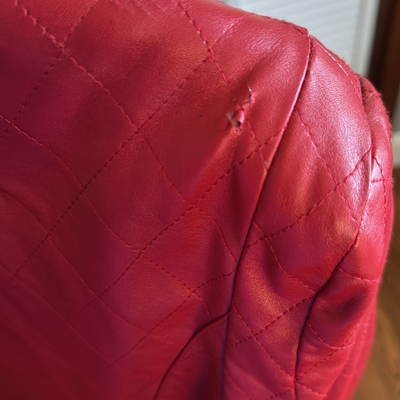 Red faux leather jacket - Picture 3 of 8